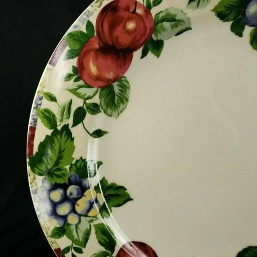 Sonoma Sakura Fruit Pattern Round Serving Platter‎ Crudite Cheese Cracker Plate